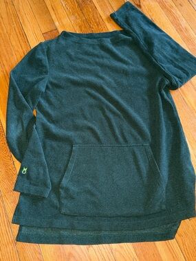 Dudley Stephens highland terry fleece boatneck Teal green Pullover size L